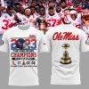 Ole Miss Rebels Football Team Oxford White Design 3D T-Shirt