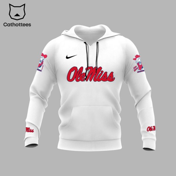 Ole Miss Rebels Football Champions NCAA Nike Logo White Design 3D Hoodie