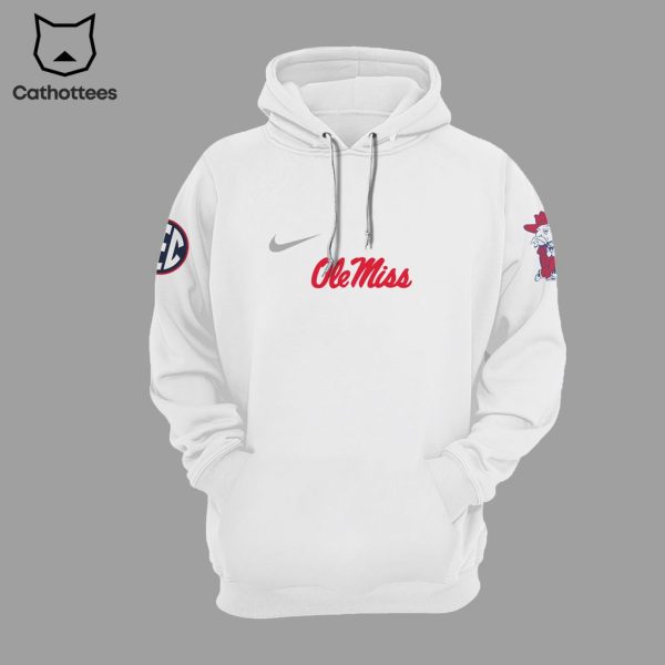 Ole Miss Rebels Football Champions NCAA White Nike Logo Design 3D Hoodie