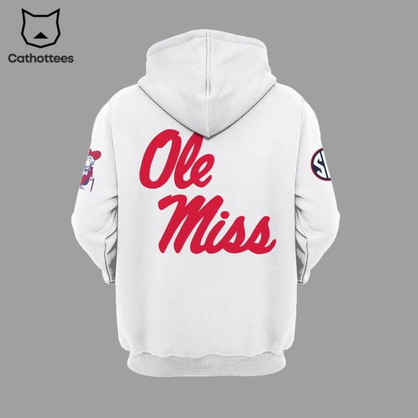 Ole Miss Rebels Football Champions NCAA White Nike Logo Design 3D Hoodie