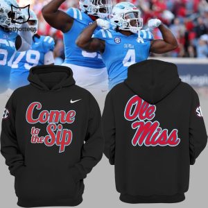 Ole Miss Rebels Football Come to the Sip Black Nike Logo Design 3D Hoodie