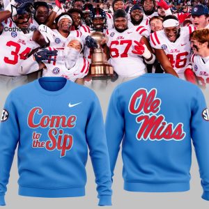 Ole Miss Rebels Football Come to the Sip Blue Nike Design 3D Sweater