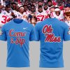 Ole Miss Rebels Football Team Oxford White Design 3D T-Shirt