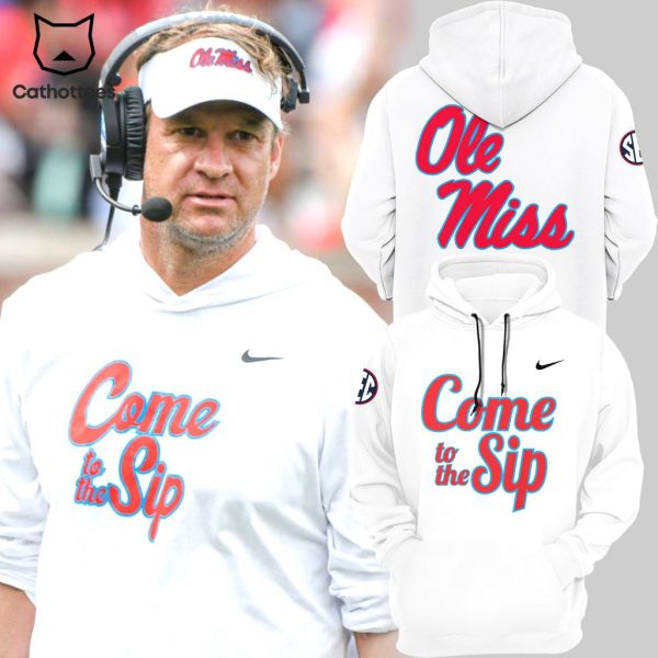 Ole Miss Rebels Football Come to the Sip Nike Logo White Design 3D Hoodie