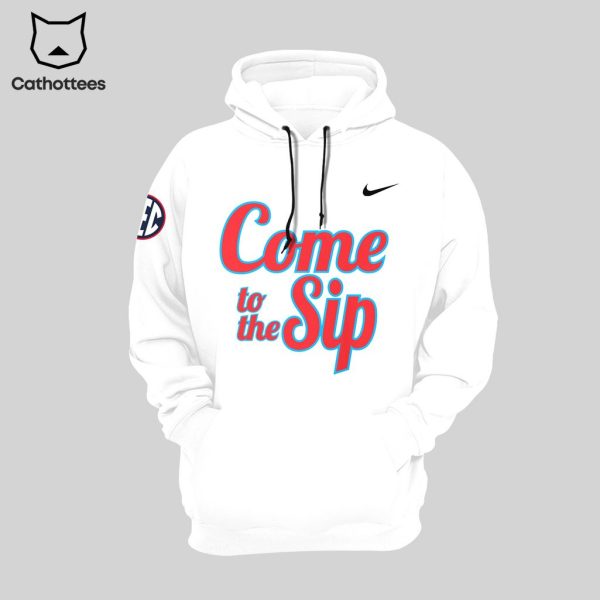 Ole Miss Rebels Football Come to the Sip Nike Logo White Design 3D Hoodie