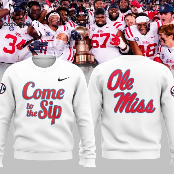 Ole Miss Rebels Football Come to the Sip Nike White Design 3D Sweater