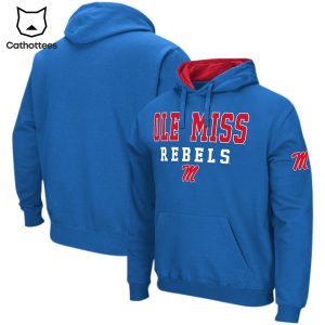 Ole Miss Rebels Football Team Blue Logo Design 3D Hoodie