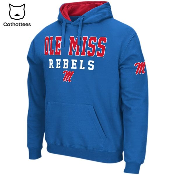 Ole Miss Rebels Football Team Blue Logo Design 3D Hoodie