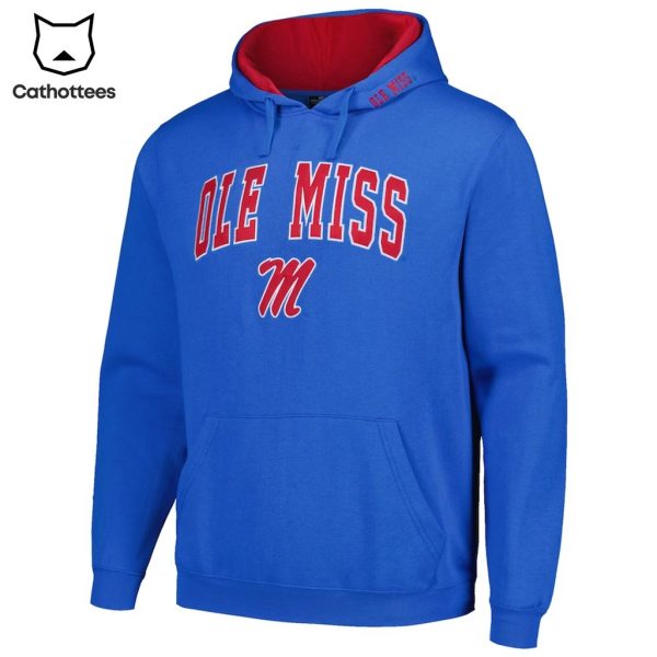 Ole Miss Rebels Football Team Logo Blue Design 3D Hoodie