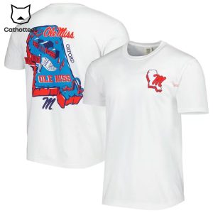 Ole Miss Rebels Football Team Oxford White Design 3D T-Shirt