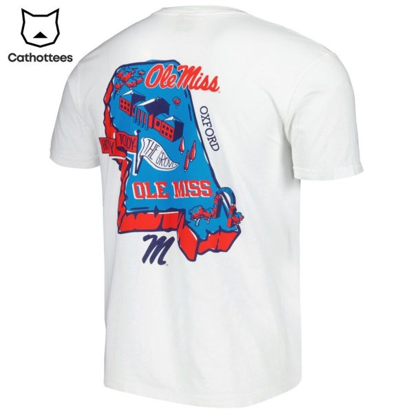 Ole Miss Rebels Football Team Oxford White Design 3D T-Shirt