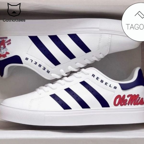 Ole Miss Rebels Whit Blue Trim Design Stan Smith