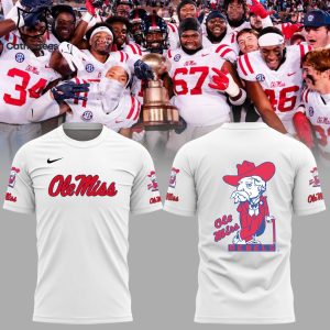 Ole Miss Shirt Rebels Football Champions NCAA White Nike Logo Design 3D T-Shirt