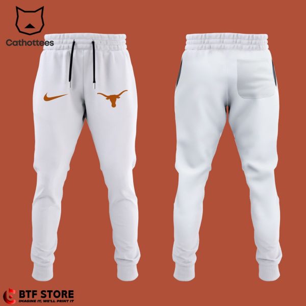 Personalized 2023 Big 12 Football Champions Texas Longhorns Nike Logo White Design 3D Hoodie Longpant Cap Set