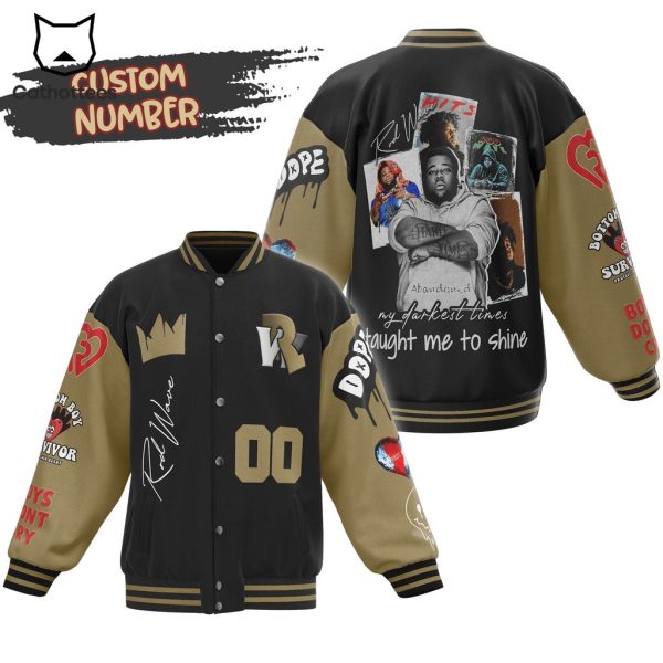Personalized Bottom Survivor Black Design Baseball Jacket