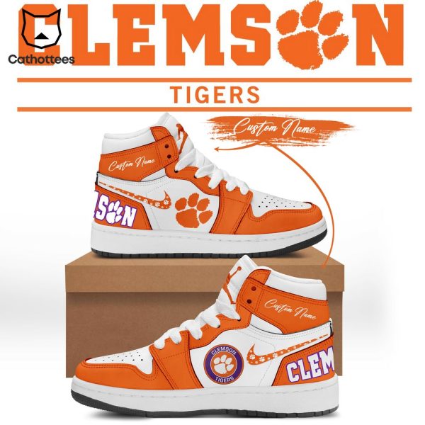Personalized Clemson Tigers Football 2023 Nike Logo Design Air Jordan 1 High Top