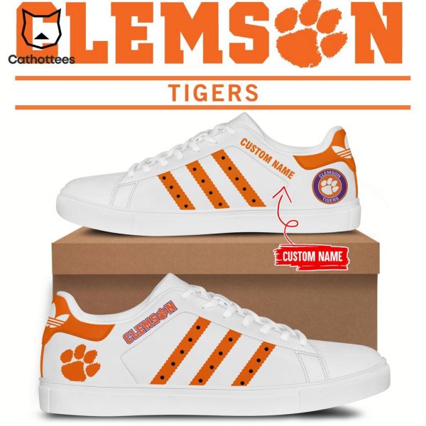 Personalized Clemson Tigers Football White Orange Trim Design Stan Smith