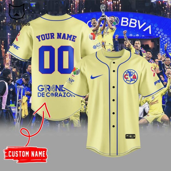 Personalized Club America  Campeon 2023 Nike Logo CA Logo Design Baseball Jersey