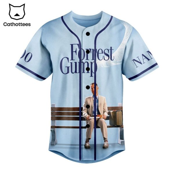 Personalized Forrest Gump Blue Design Baseball Jersey