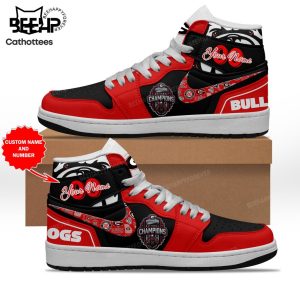 Personalized Georgia Bulldogs Black Red Nike Logo Design Air Jordan 1 High Top