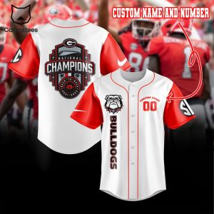 Personalized Georgia Bulldogs Mascot White Design Baseball Jersey