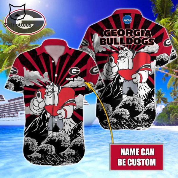 Personalized Georgia Bulldogs NCAA Red Mascot Design Hawaiian Shirt