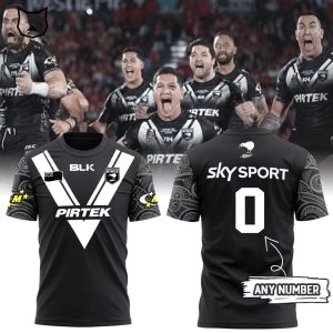 Personalized Kiwis NZRL New Zealand National Rugby League Team Logo Black Design 3D T-Shirt