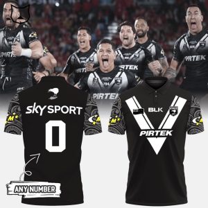 Personalized Kiwis NZRL New Zealand Pirtek Black Logo Design 3D Polo Shirt