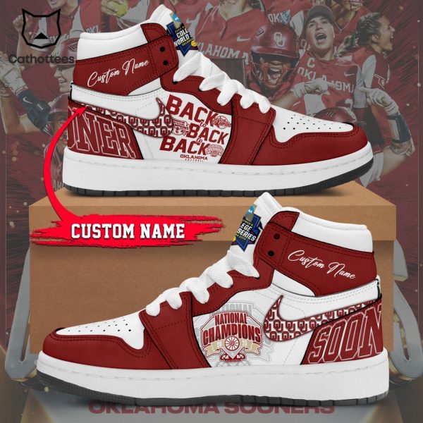 Personalized Oklahoma Sooners 2023 NCAA Softball Women’s College World Series Champions Air Jordan 1 High Top