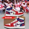 Ole Miss Rebels White Red Design Air Jordan 1 High Top