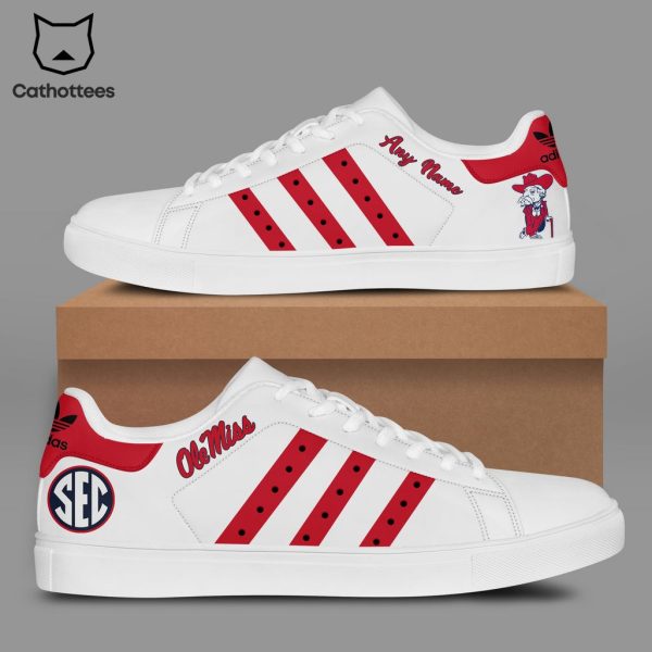 Personalized Ole Miss Rebels Football Team 2023 White Red Trim Design Stan Smith