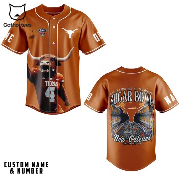 Personalized Playoff Semifinal Allstate Sugarbowl Orange Design Baseball Jersey