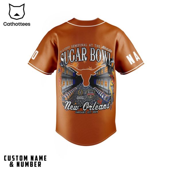 Personalized Playoff Semifinal Allstate Sugarbowl Orange Design Baseball Jersey