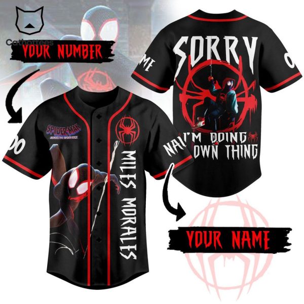 Personalized Spiderman Im Doing Own Thing Black Design Baseball Jersey