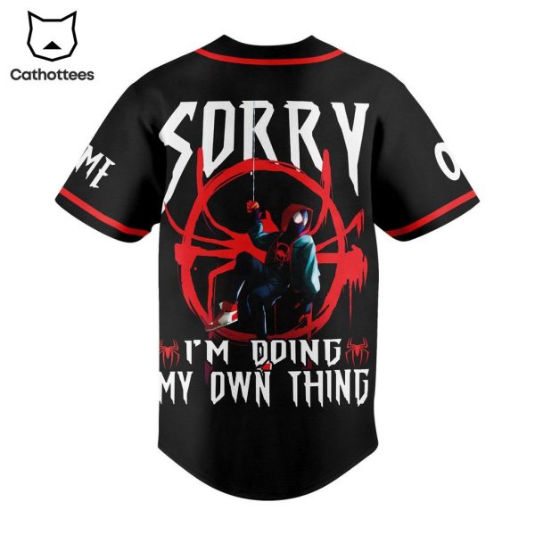 Personalized Spiderman Im Doing Own Thing Black Design Baseball Jersey