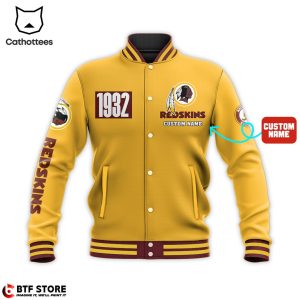 Personalized Washington Redskins Yellow 1932 Design Baseball Jacket