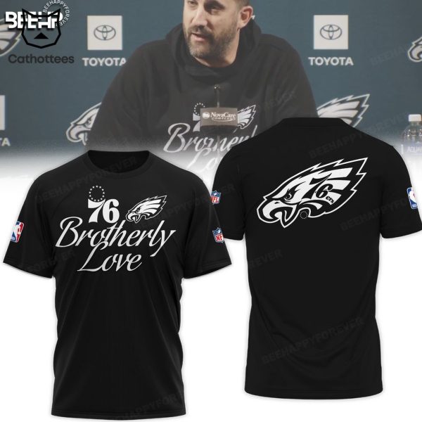 Philadelphia Brotherly Love 76 Black NFL Logo Design 3D Hoodie