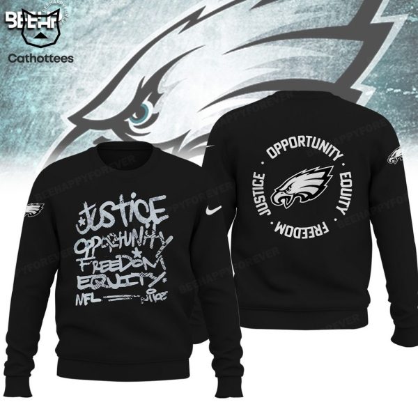 Philadelphia Eagles Justice Opportunity Equity Nike Logo Design 3D Hoodie