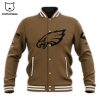 Philadelphia Eagles  NFL Brown White Nike Logo Design Baseball Jacket