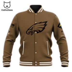 Philadelphia Eagles  NFL Brown Nike Logo Design Baseball Jacket