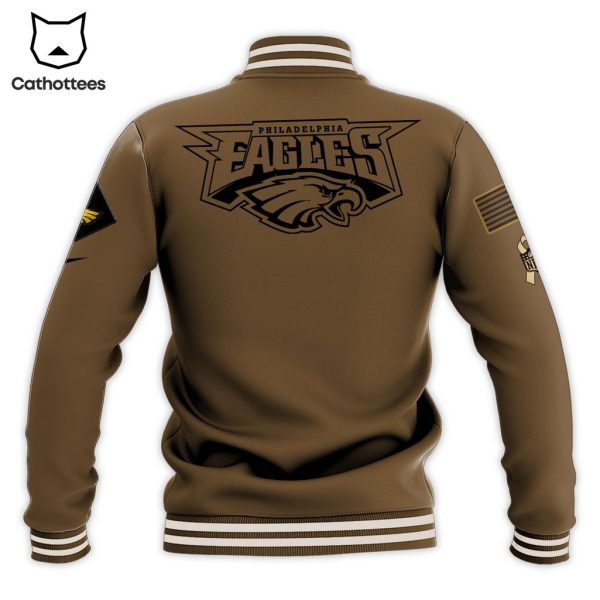 Philadelphia Eagles  NFL Brown Nike Logo Design Baseball Jacket