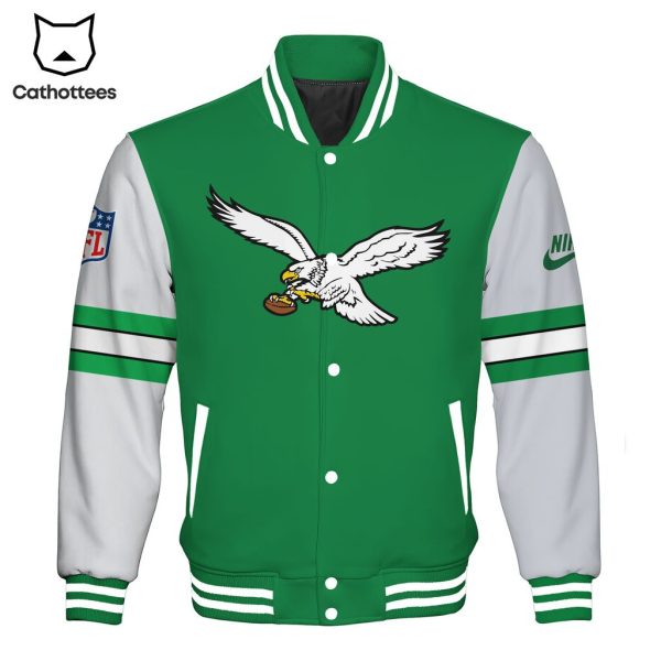 Philadelphia Eagles  NFL Green White Mascot Design Baseball Jacket