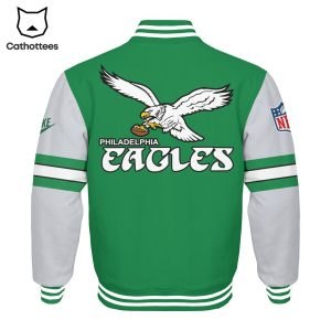 Philadelphia Eagles  NFL Green White Mascot Design Baseball Jacket