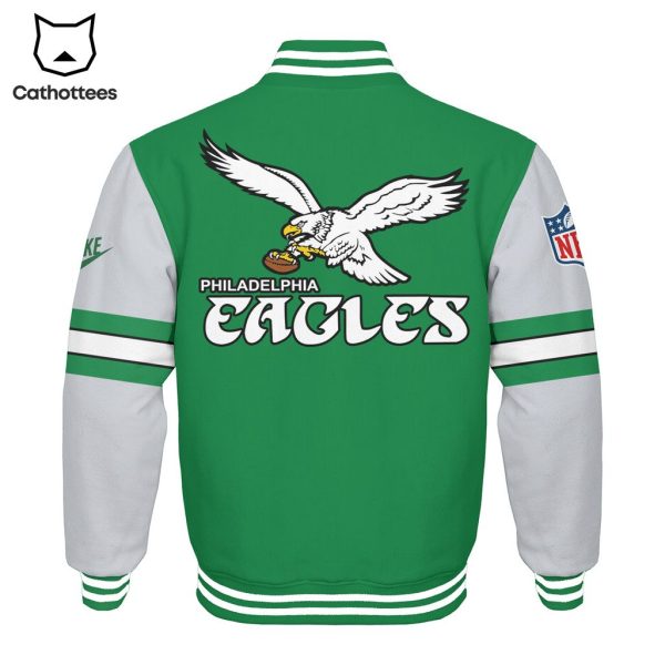 Philadelphia Eagles  NFL Green White Mascot Design Baseball Jacket