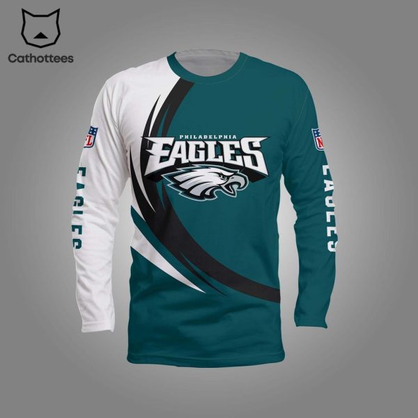 Personalized Philadelphia Eagles NFL Logo Blue White Design 3D Hoodie