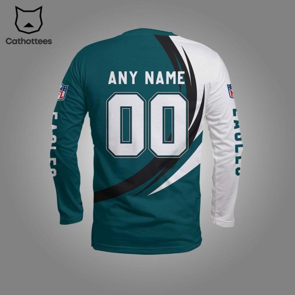 Personalized Philadelphia Eagles NFL Logo Blue White Design 3D Hoodie