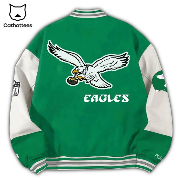 Philadelphia Eagles NFL Logo Green Design Baseball Jacket