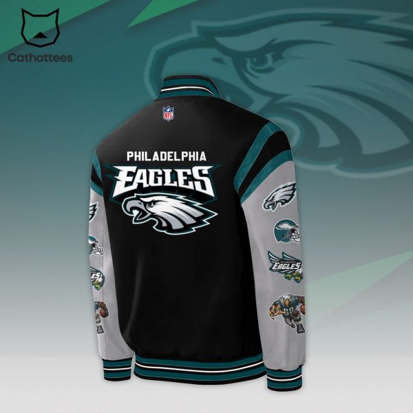 Philadelphia Eagles NFL Nike Logo Black Design Baseball Jacket