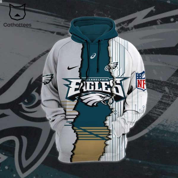 Philadelphia Eagles NFL Nike Logo Crack Design 3D Hoodie