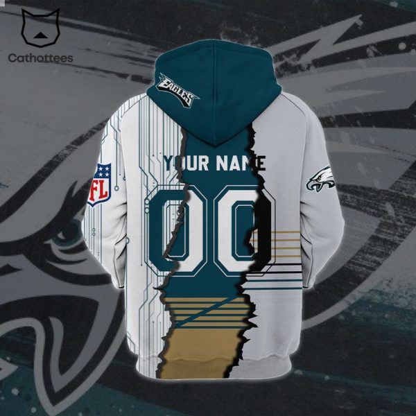 Philadelphia Eagles NFL Nike Logo Crack Design 3D Hoodie